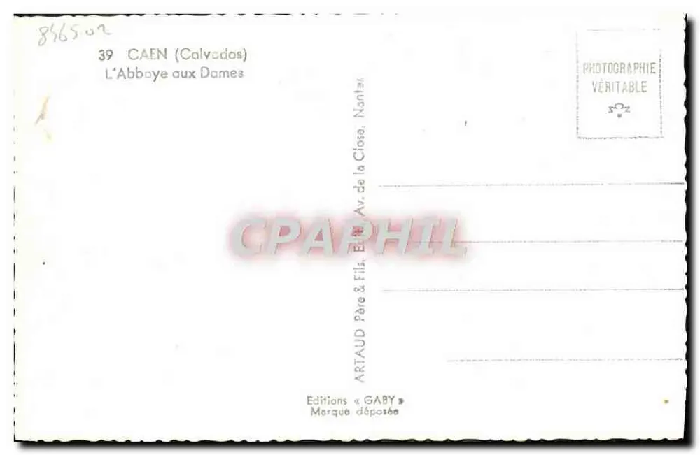 Caen — A Abadia das Senhoras — Edições Gaby - Verso