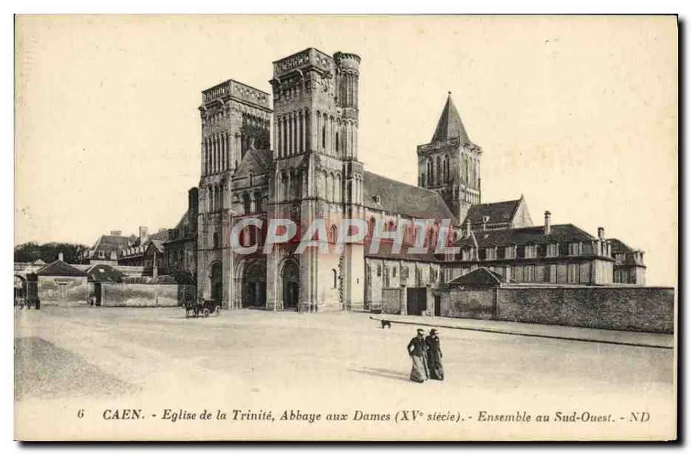 Caen - Iglesia de la Trinidad, Abadía de las Damas (siglo XV) - Conjunto al Sureste - Anverso
