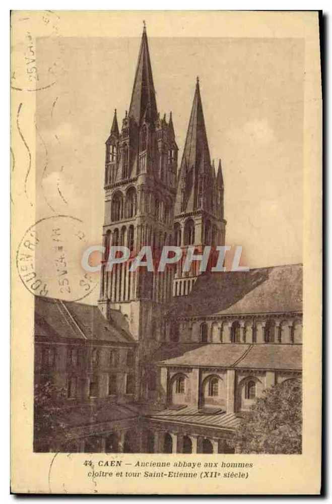 CAEN — Alte Abtei der Männer und Turm Saint-Etienne (12. Jahrhundert) — A. Froment, phot.-edit., Caen - Vorderseite