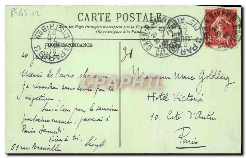 CAEN — A Abadia dos Homens — Fachada — LL. - Verso