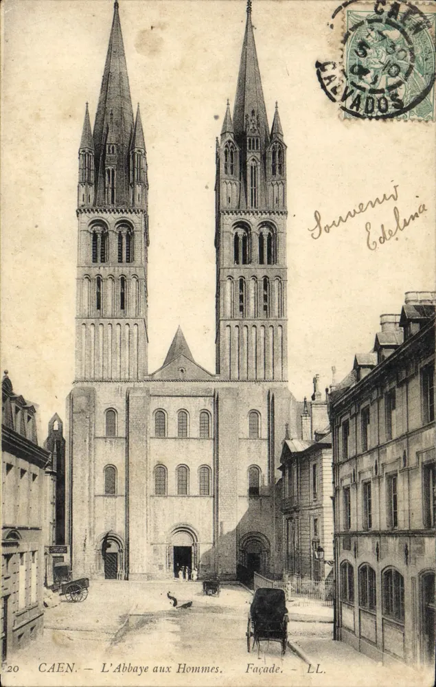 Caen — A Abadia dos Homens — Fachada — LL. — Editor LL. - Frente