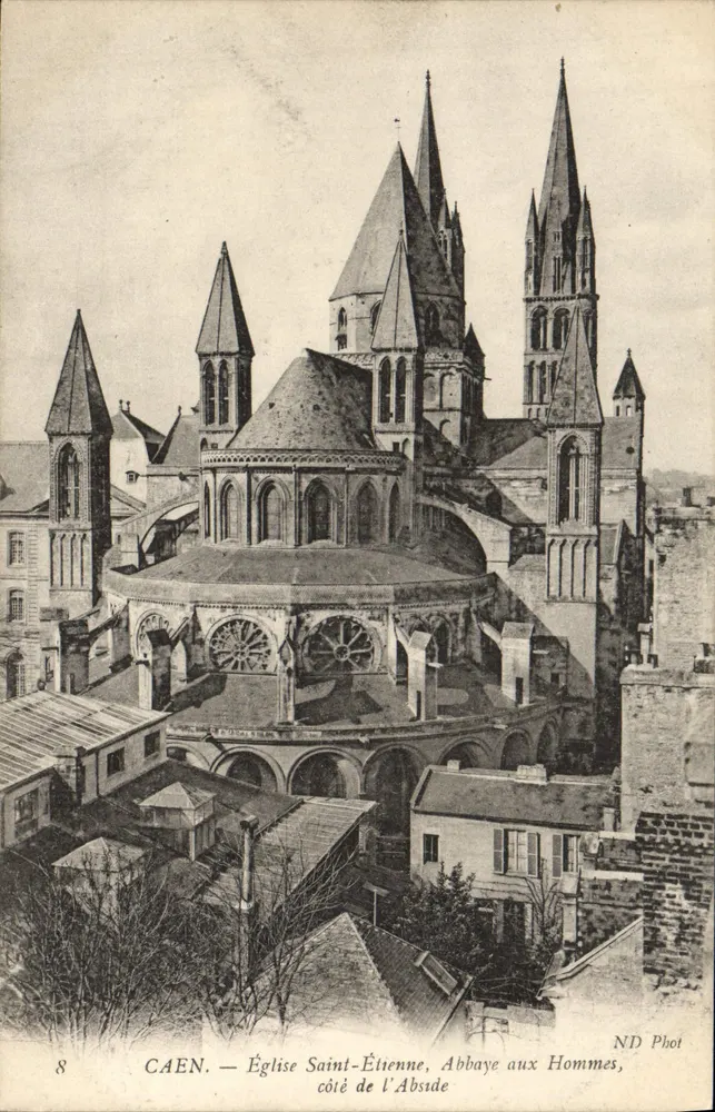Caen — Kirche Saint Étienne, Seite der Apse, Abtei der Männer — ND Phot - Vorderseite