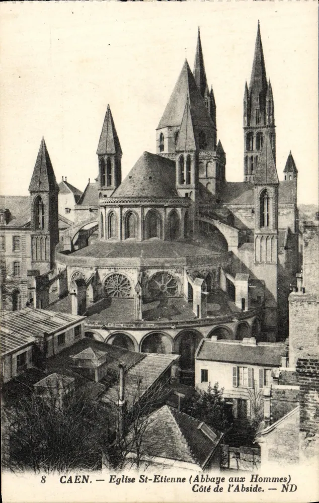 Caen — Kirche Saint-Étienne (Abbaye aux Hommes) — Seite der Apse — ND - Vorderseite