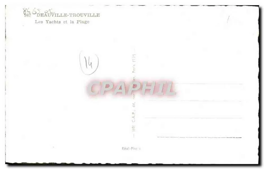 Deauville-Trouville — Die Yachten und die Strände — C.A.P. n° 8669 - Rückseite