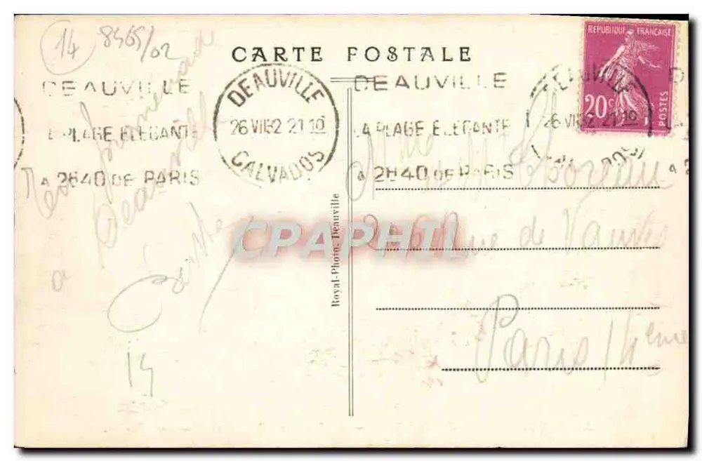 Deauville-Plage-Fleurie — Der Eleganzwettbewerb vor dem Casino - Rückseite