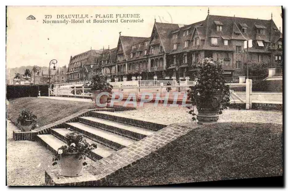 Deauville - Fleurie-Strand — Normandy-Hotel und Boulevard Cornucléé — Nr. 279 - Vorderseite