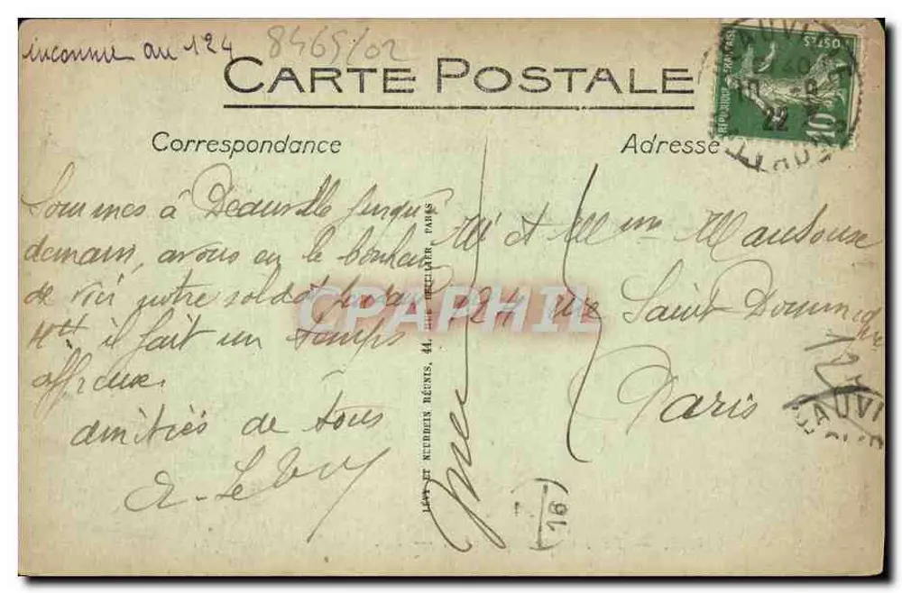 Deauville — O Hotel Normandy — LL. n°334 - Verso