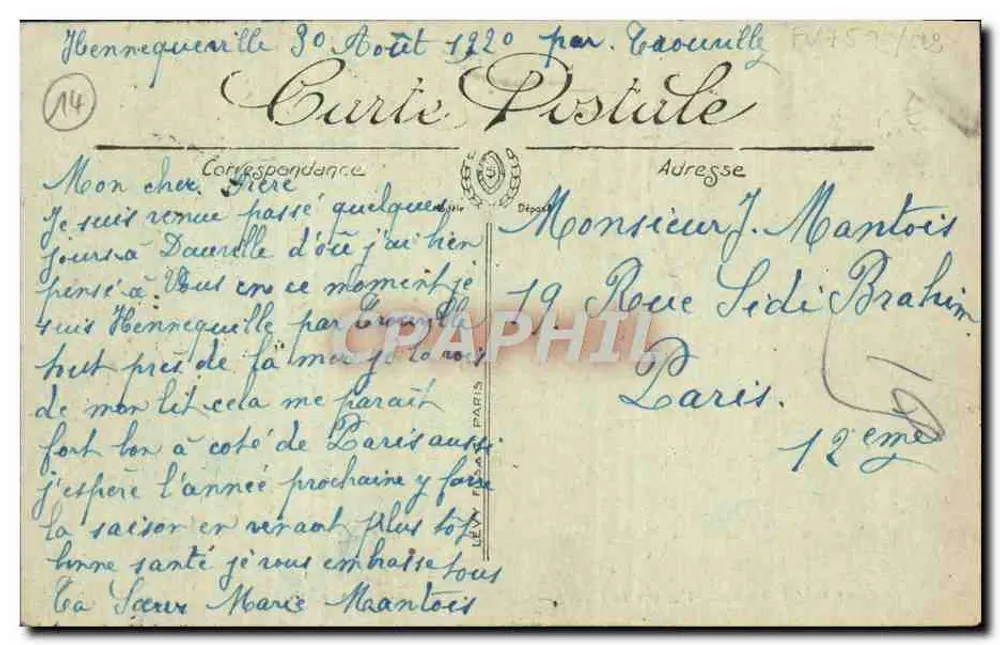 Deauville — Vista da Praia — L.I. — n°284 - Verso