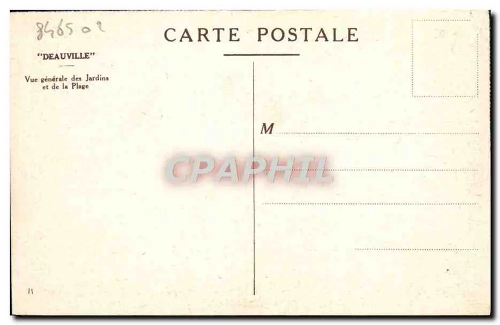 Deauville — Allgemeiner Blick auf die Gärten und den Strand — unbekannter Verlag, Seriennummer 846502 - Rückseite