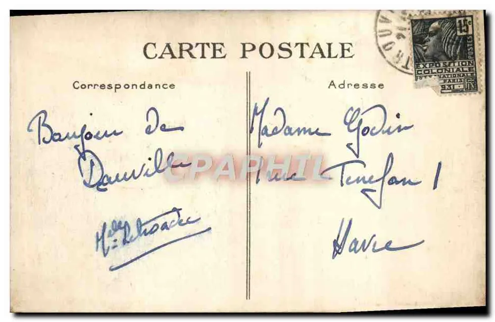 Deauville — A Praia das Flores, Hotel Normandy-Hôtel — G. F., Le Havre - Verso