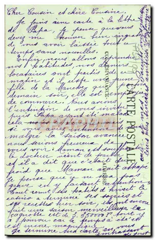 Deauville — Hotel Royal — A. Raulet, n°222 - Verso