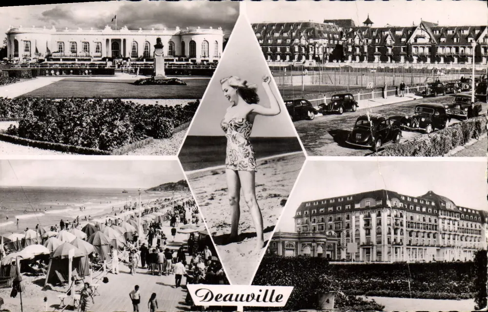 Deauville — Collage de scènes touristiques — Réel-Photo - Frente