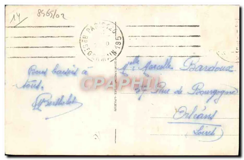 Deauville - La Plage Fleurie - La Potinière — belebte Szene mit Caféterrasse und Fachwerkgebäuden, Verlag La Potinière, n° 174 - Rückseite