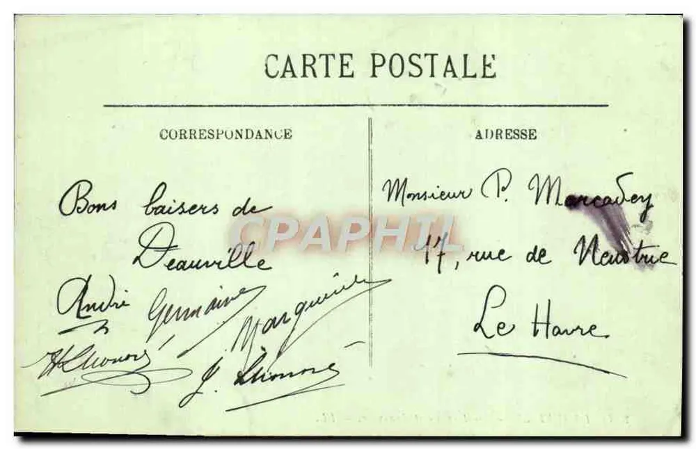 Deauville — Die Terrasse und Trouville — LL. — Nr. 208 - Rückseite