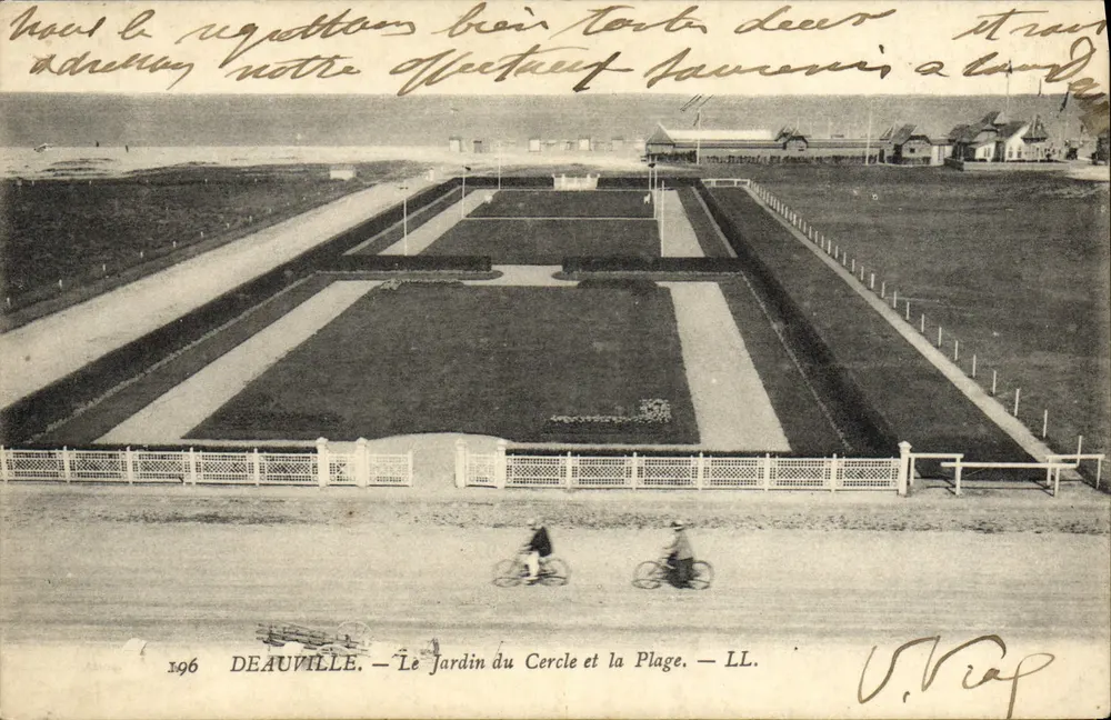 Deauville — Der Garten des Kreises und der Strand — LL. — 1906 - Vorderseite