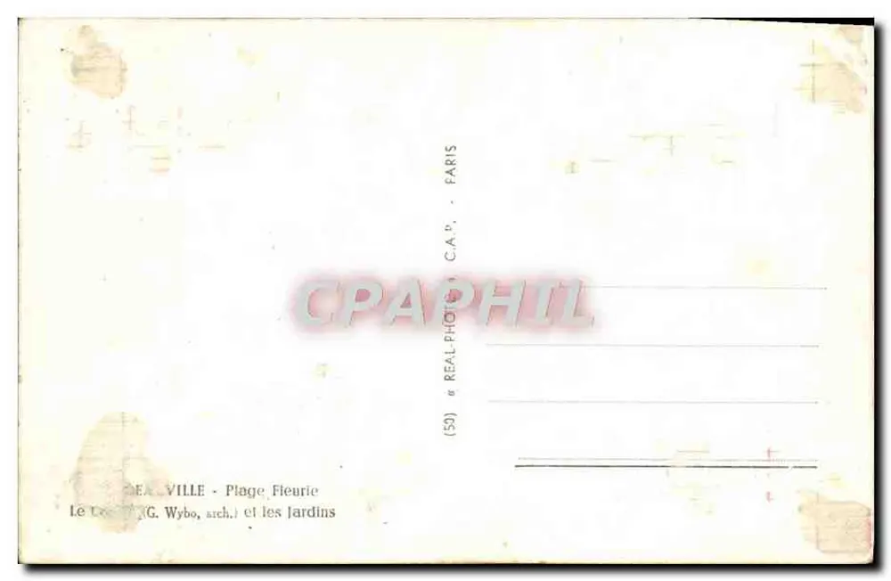 A Cidade - Praia Florida e os Jardins — Le Cours (G. Wybo, arq.) — C.A.P. - PARIS - Verso