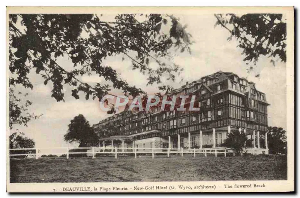 Deauville, la Plage Fleurie — New-Golf Hôtel (G. Wyro, Architekt) — The flowered Beach - Vorderseite
