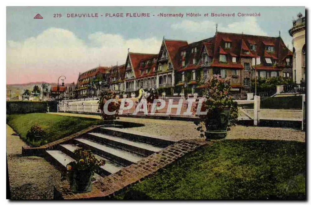 Deauville - Plage Fleurie - « Normandy Hôtel » et Boulevard Cornuché - Recto