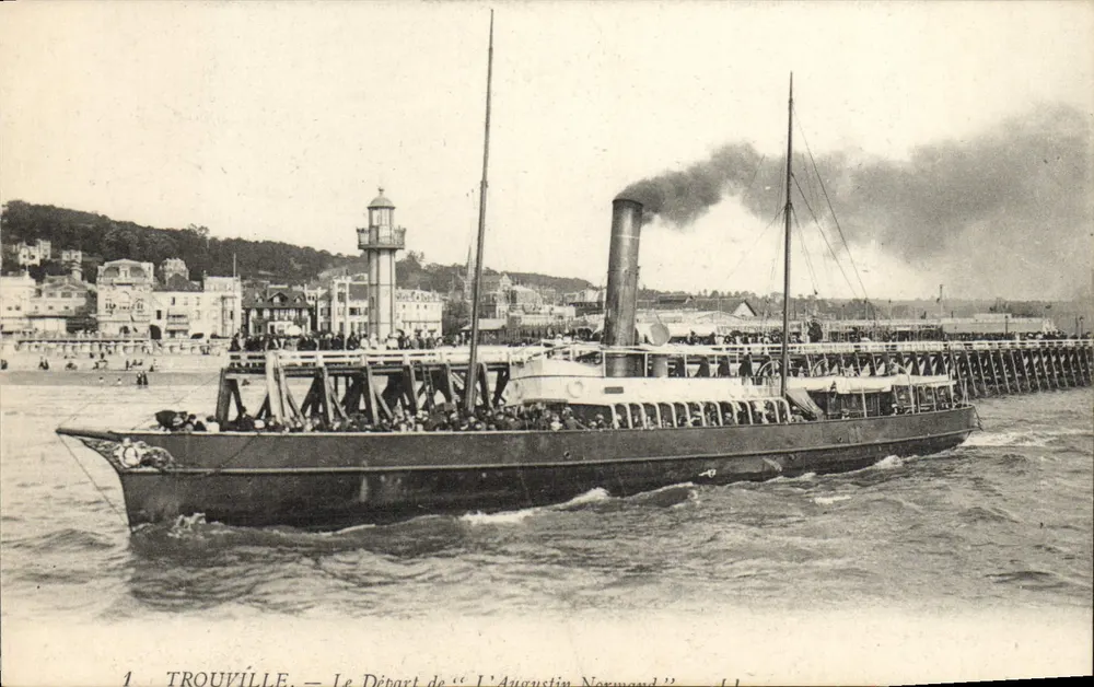 Trouville — Der Abfahrt des "L'Augustin Normand" — unbekannter Verleger, Seriennummer 1 - Vorderseite