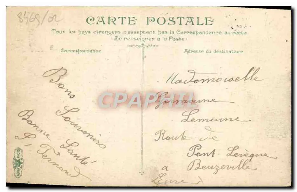 Trouville — Hôtel des Roches Noires — éditeur L.V. & Cie - Verso