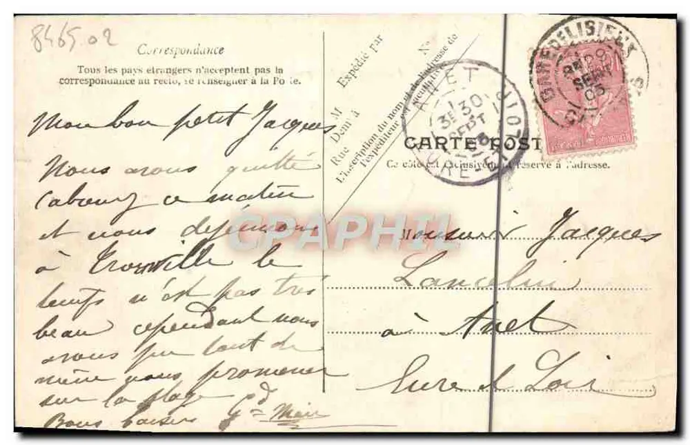 Trouville — Passage du bac pour Deauville à marée basse — V.P. Paris No. 30 - Rückseite