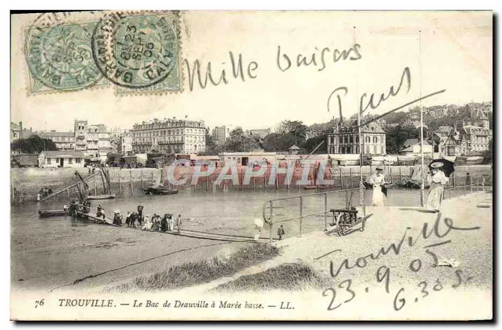Trouville — Le Bac de Deauville à Marée basse — LL. n°76 - Vorderseite