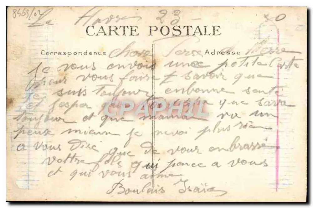 Trouville — Der Abfahrt des Schiffes von Le Havre — Verlag Flavre, Nr. 96 - Rückseite