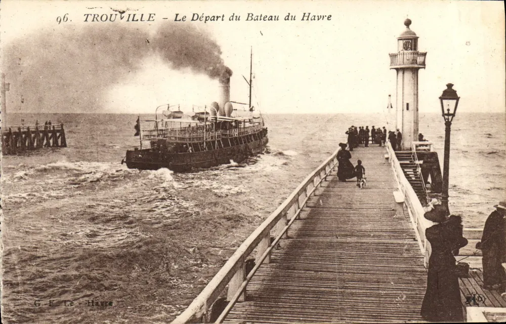 Trouville — Ansicht des Abfahrts des Schiffs aus Le Havre — G.F. Le Havre - Vorderseite