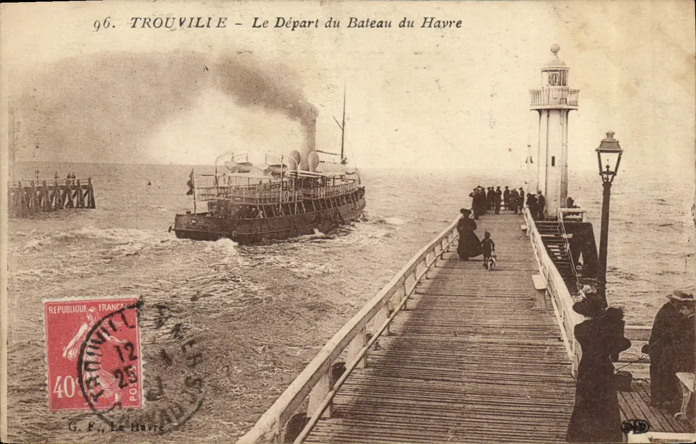 Trouvilié — Abfahrt des Dampfschiffes Hayre — G. F., Le Hayre - Vorderseite