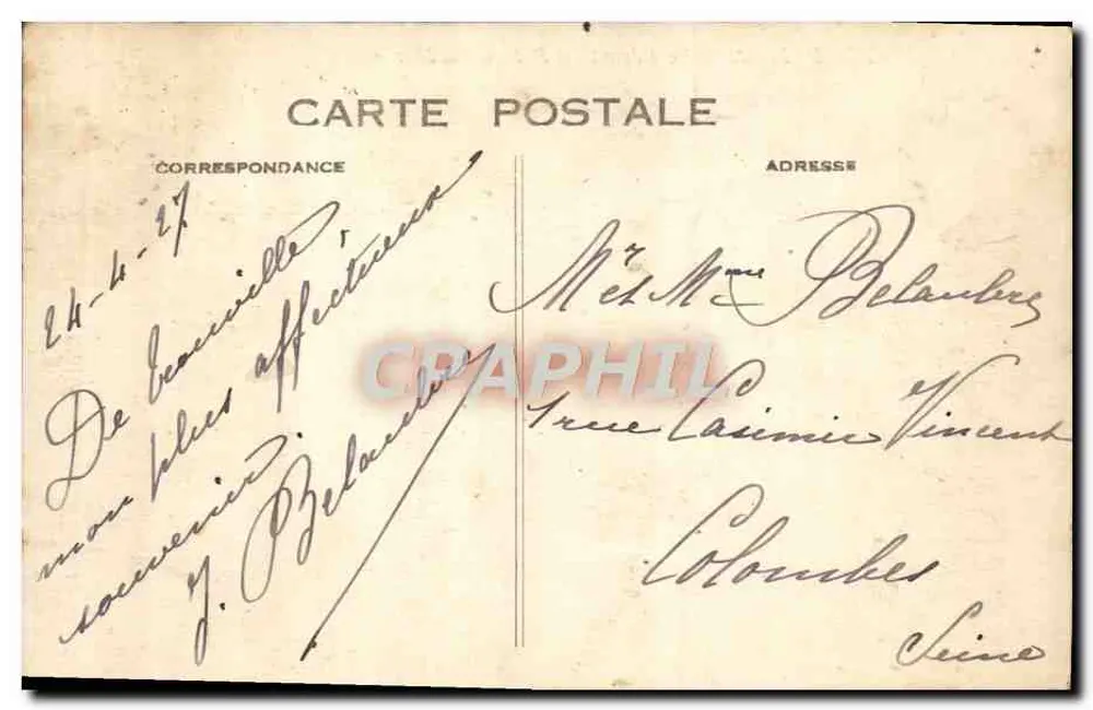 Trouvilié — Abfahrt des Dampfschiffes Hayre — G. F., Le Hayre - Rückseite