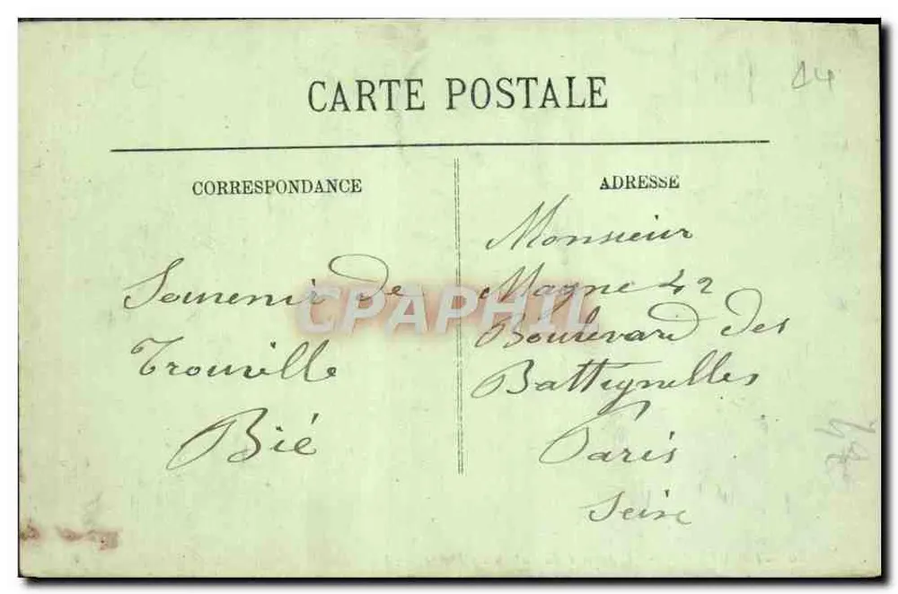 TROUVILLE — L'Arrivée du Bateau du Havre — LL. n°56 - Verso