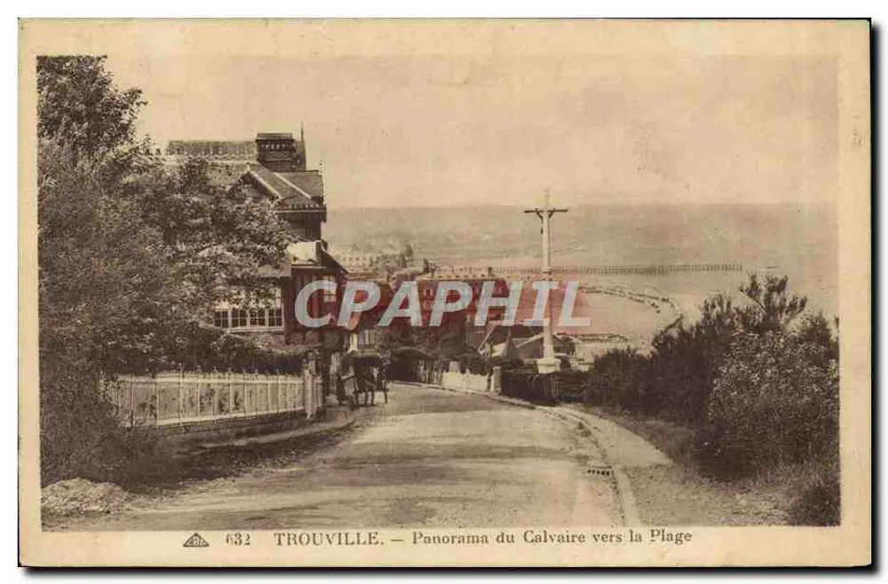 TROUVILLE — Panoramablick vom Calvaire zur Strand — TROUVILLE — Panoramablick vom Calvaire zur Strand — n° 632 - Vorderseite
