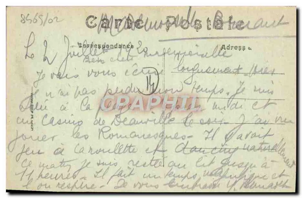 Trouville — Vista do Casino (Durville, arquiteto) — LL - Verso