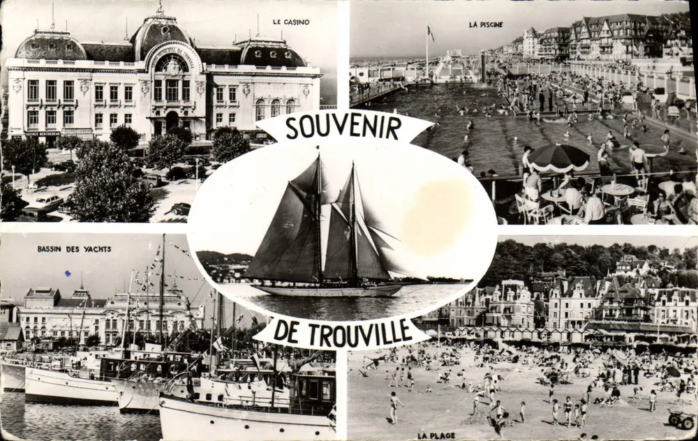 Trouville — Le Casino, La Piscine, Bassin des Yachts, La Plage — Souvenir de Trouville, éditeur Réal-Photo - Frente