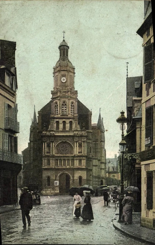 Église Saint-Étienne de Clévy — vue de la place — Léon A. Photo, n° 178 - Recto