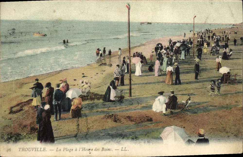 TROUVILLE — Ansicht der Strandpromenade zur Badezeit — LL. — n°46 - Vorderseite