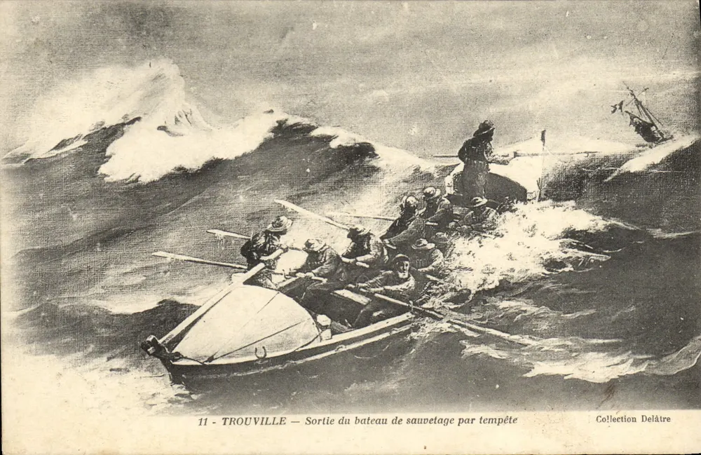 TROUVILLE — Rettungsboot in einem Sturm — Sammlung Delâtre - Vorderseite