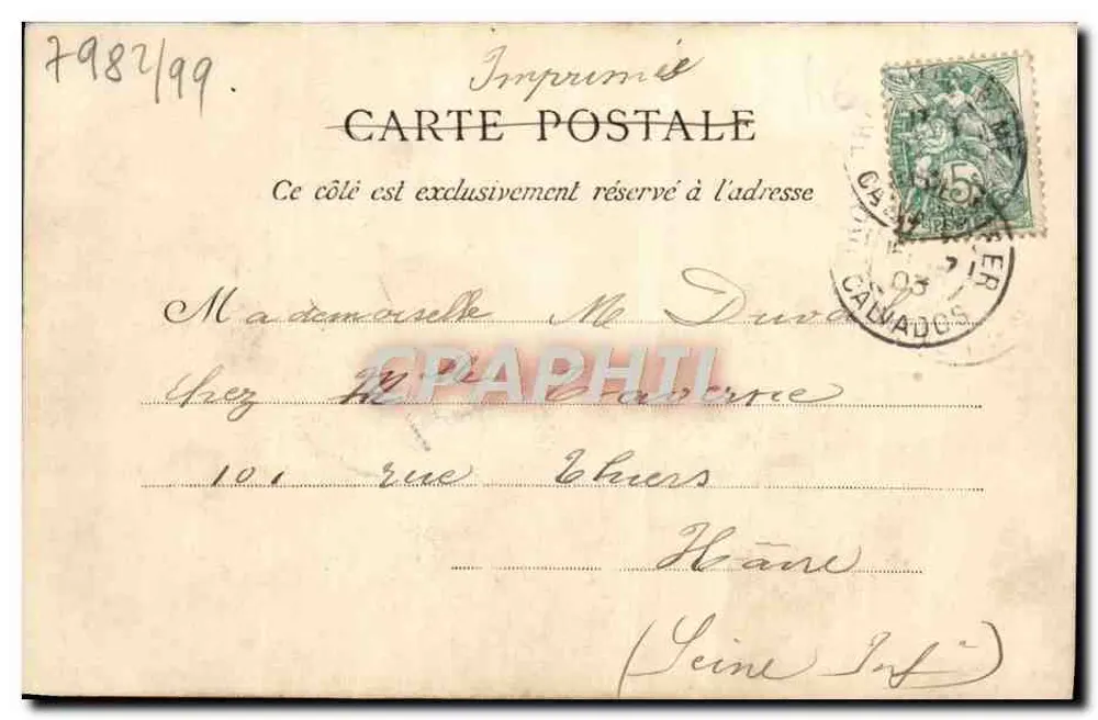 Trouville-sur-Mer — Ausfahrt des Dampfschiffes von Havre C.S. — Normandie, Nr. 1 - Rückseite