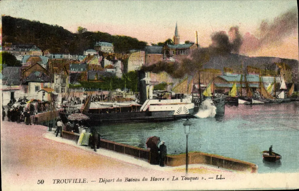 Trouville — Abfahrt des Havre-Boots « La Touques » — LL. - Vorderseite