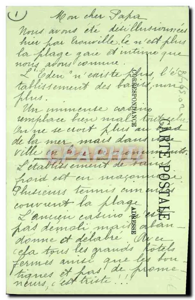 Trouville — Vista del Casino Eden — LL. n°11 - Reverso