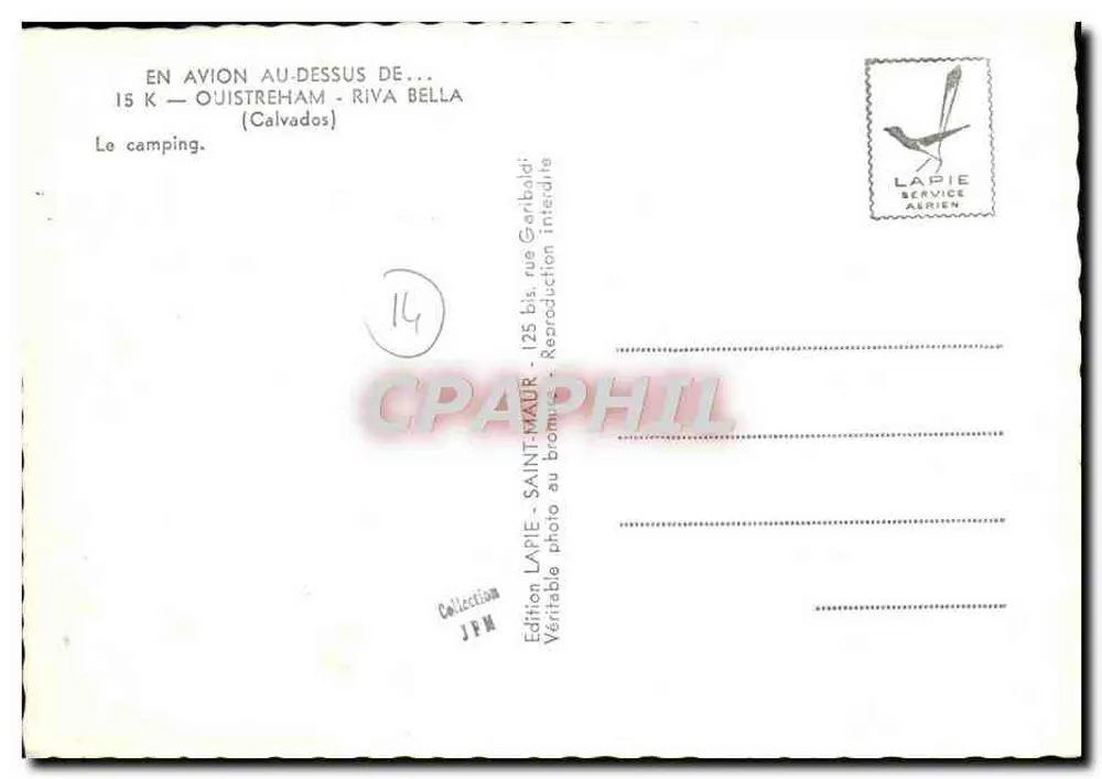 Camping de Ouistreham — Riva Bella — Edição Lapie - Verso