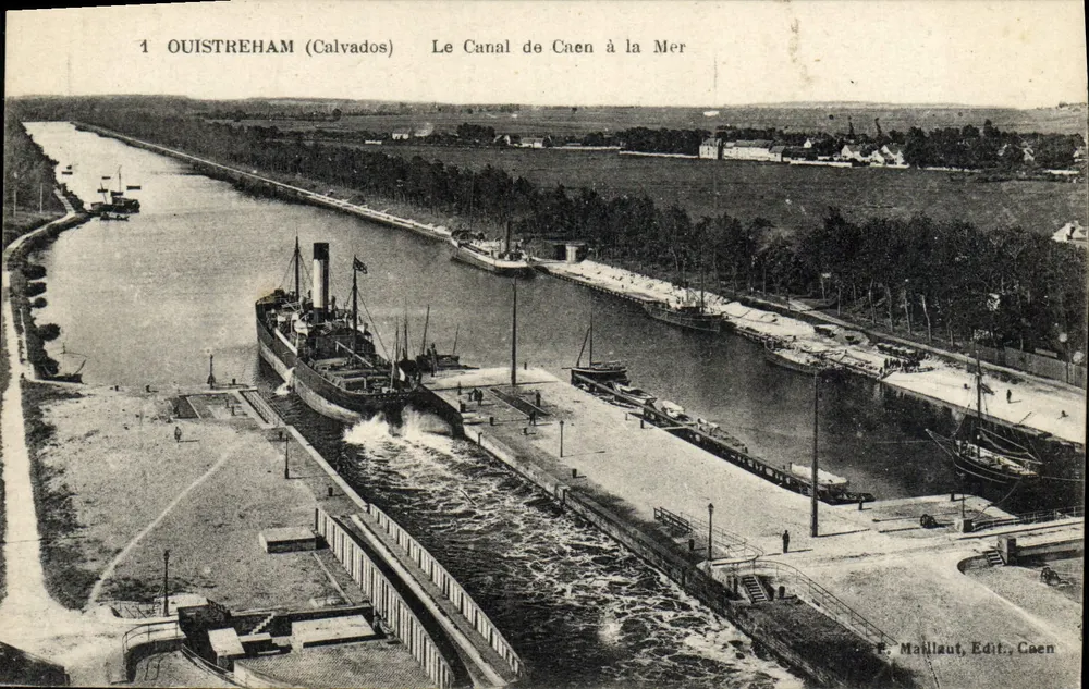Ouistreham (Calvados) — Der Kanal von Caen zur See — E. Maillaut, Verleger Caen - Vorderseite
