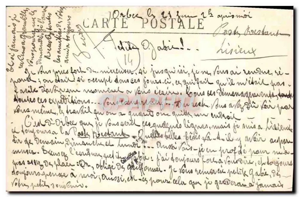 Orbec — A Madeleine — editor Légrand, número de série não visível - Verso
