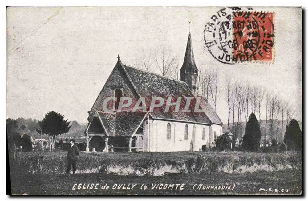 Église de Dully-le-Vicomte — éditeur M.S.&C.V. — n° de série non visible - Frente