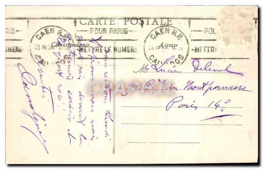 Monts-en-Bessin — Le Vieux Château — Éditeur non identifié, n° de série non visible - Verso