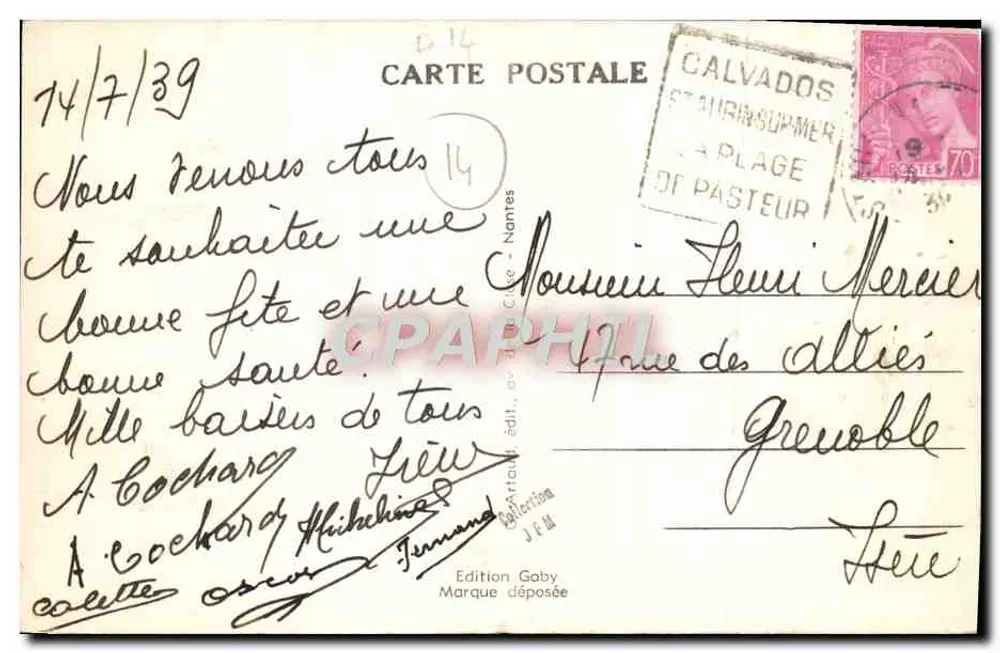 Ouistreham-Riva-Bella (Calvados) — Der Schleusen, im Hintergrund, das Dorf — Edition Gaby - Rückseite