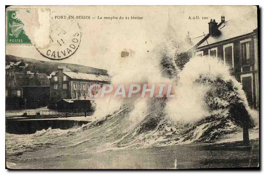 Port-en-Bessin — Der Sturm vom 21. Februar — A.+D. 100 - Vorderseite