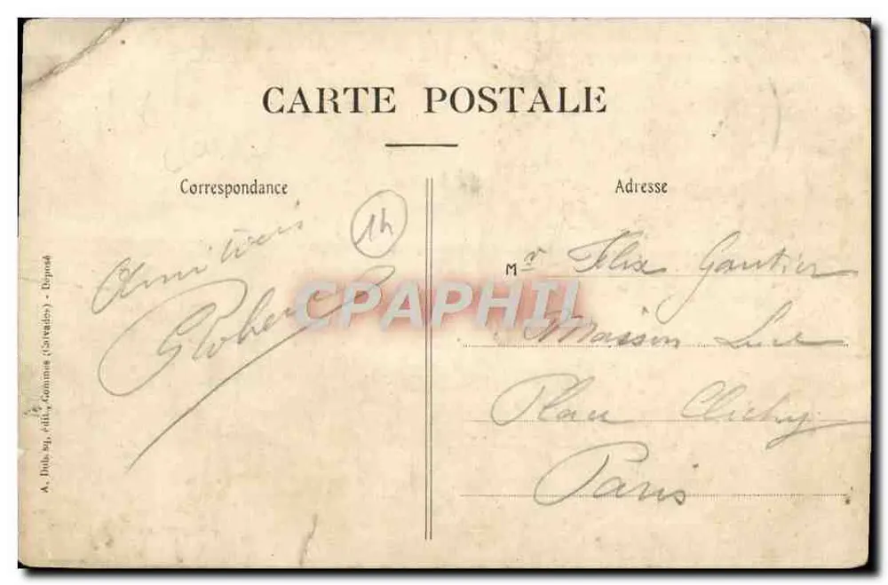 Port-en-Bessin — Der Sturm vom 21. Februar — A.+D. 100 - Rückseite