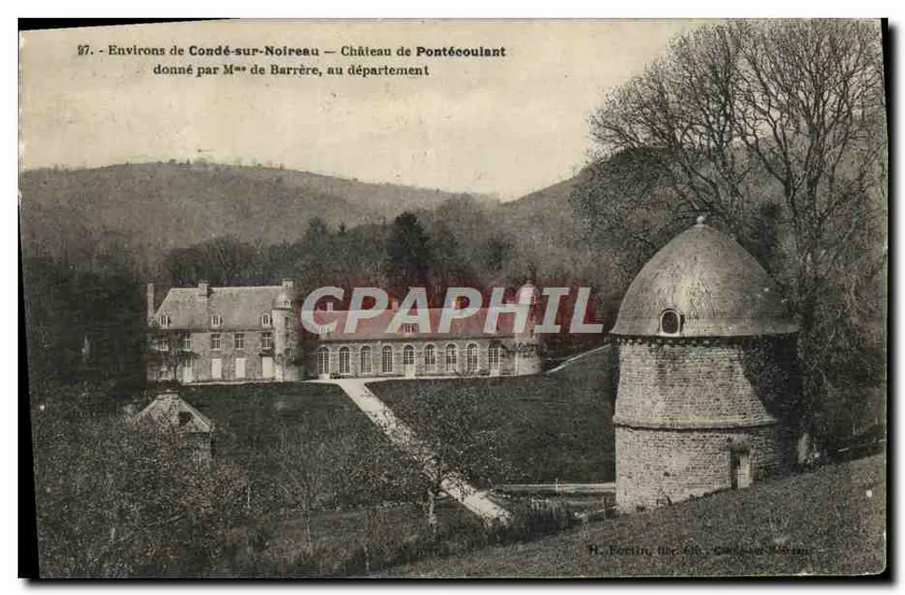 Umgebung von Condé-sur-Noireau — Schloss Pontécoulaunt — H. Fortin, Lith. in Condé-sur-Noireau - Vorderseite