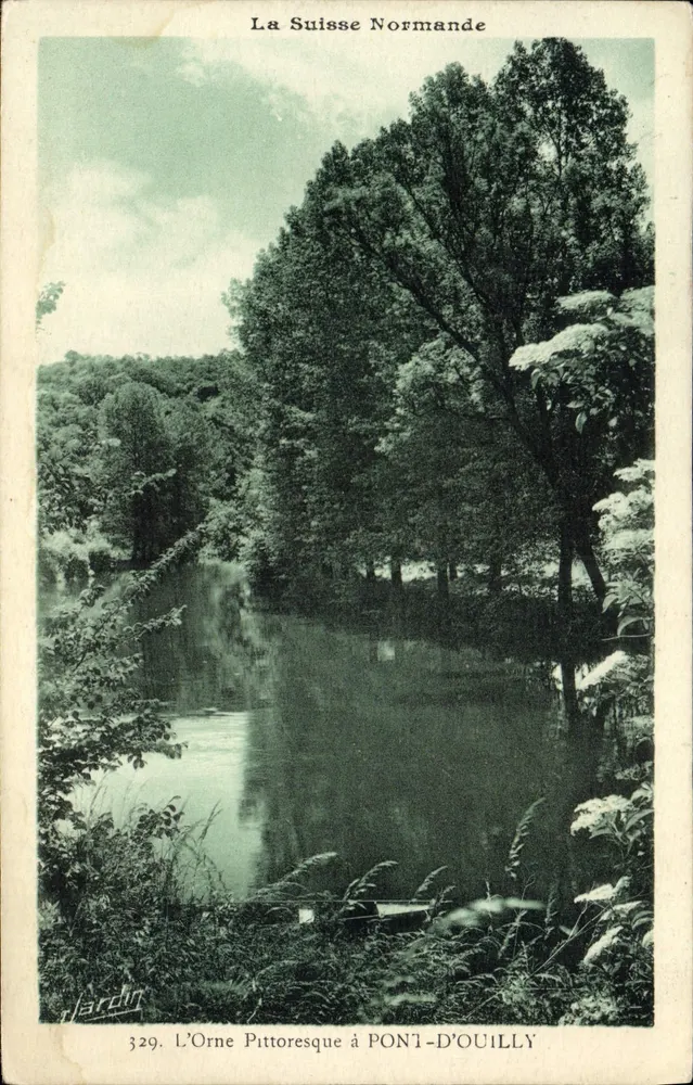 Die Orne-Aussicht in PONT-D'OUILLY — Die normannische Schweiz — Edition Art E. Jardin, Nr. 329 - Vorderseite